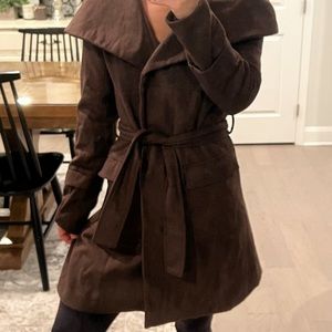 Women's Brown Belted Pea Coat
